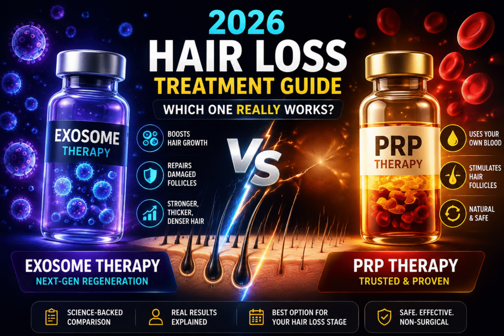 PRP vs Exosomes for hair loss treatment in Lahore