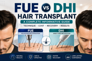 Hair transplant scalp recovery approximately two weeks after treatment