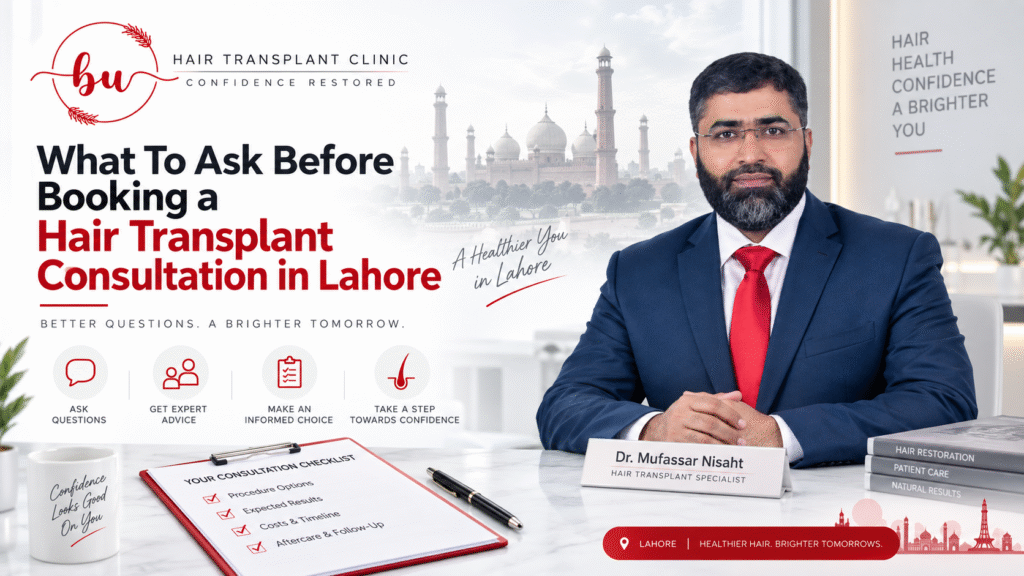 What To Ask Before Booking a Hair Transplant Consultation in Lahore at Beauty Up Aesthetics Lahore