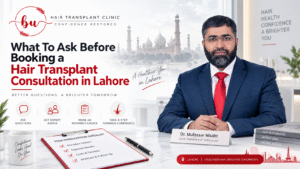 What To Ask Before Booking a Hair Transplant Consultation in Lahore at Beauty Up Aesthetics Lahore